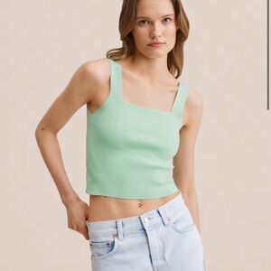 MANGO knit cropped tank top